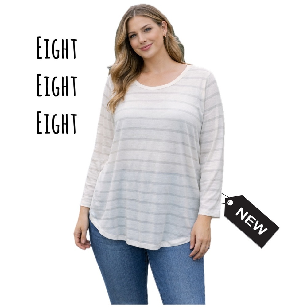 NWT eight eight eight womans 2x white 3/4 sleeve swoop neck sweater